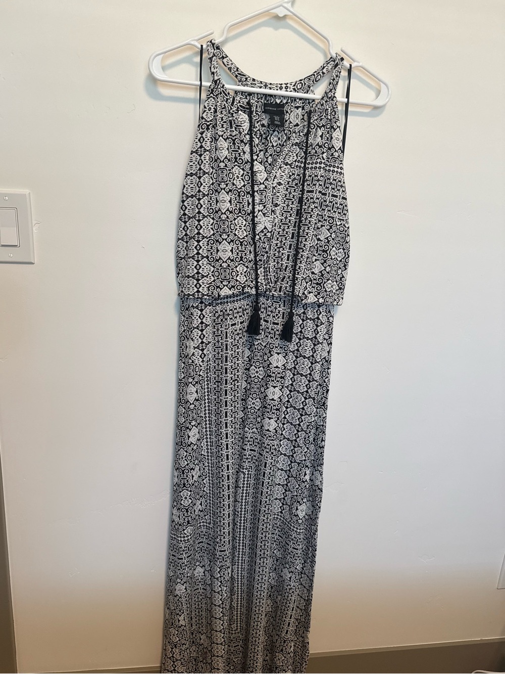 Adrienne Vittadini Black & White Printed Maxi dress